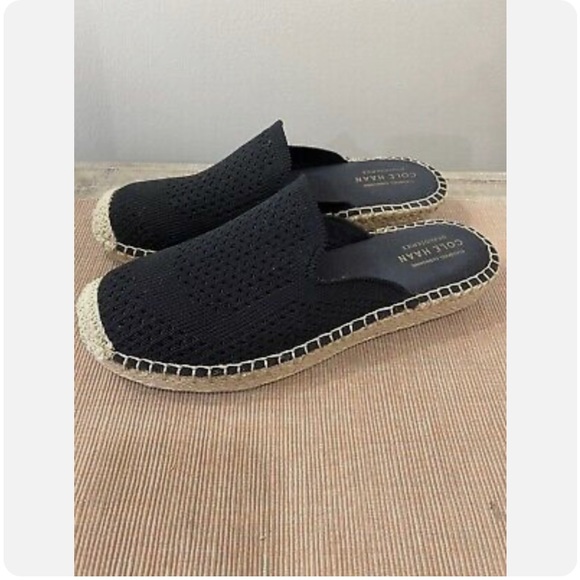 Cole Haan Womens Cloudfeel Black Kint Espadrilles Shoes Mules Slides - Picture 7 of 11